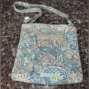 Vera Bradley Turquoise Paisley Crossbody Bag 11x11